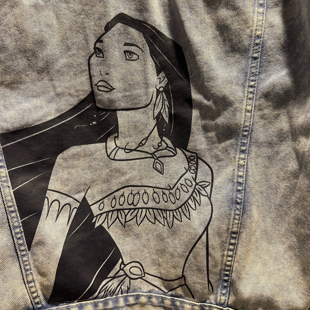 Disney parks Pocahontas Denim Jean jacket style Spirt jersey